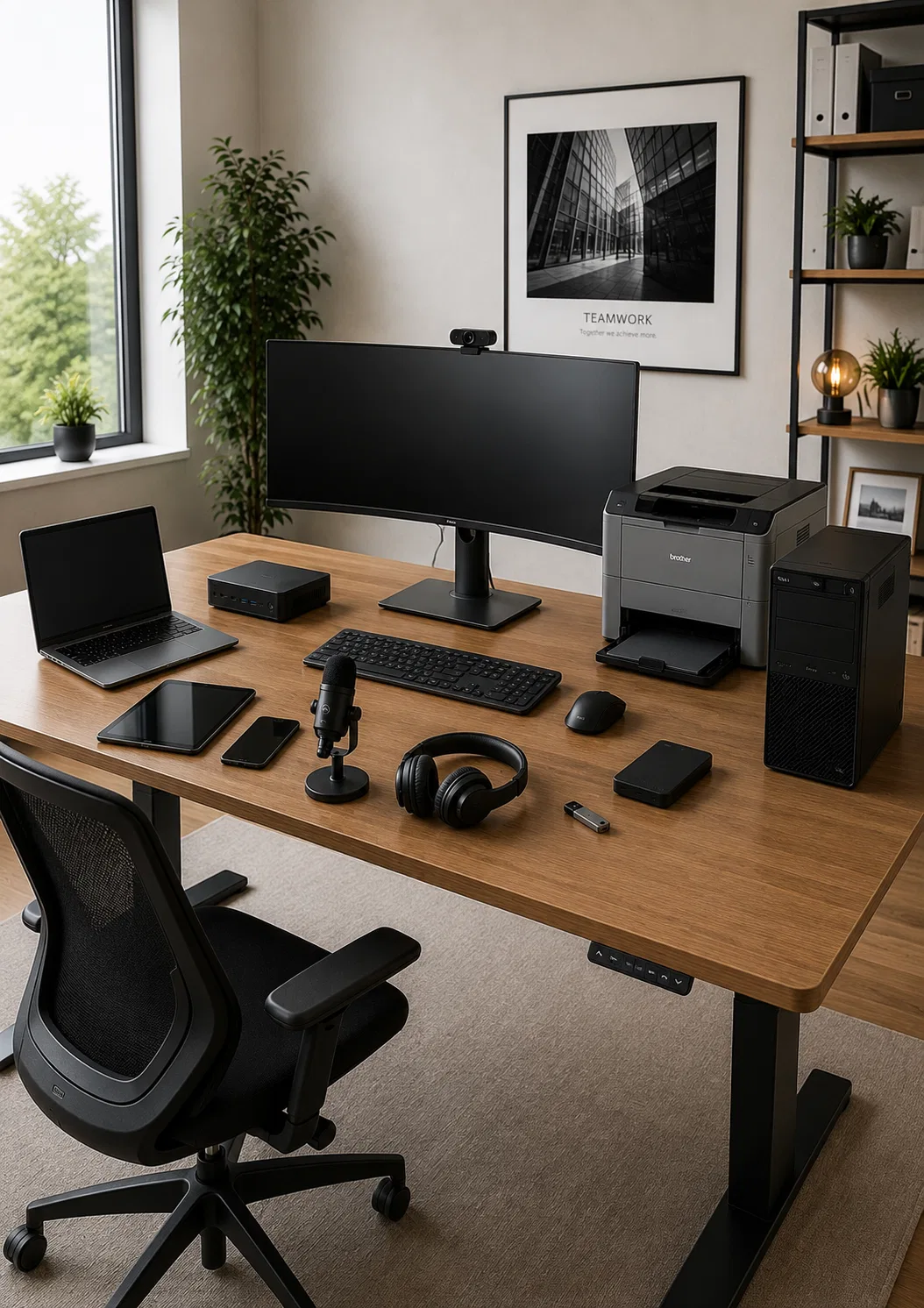 Passende IT-Hardware mit Monitor, Laptop, Tablet und Zubehör am Arbeitsplatz