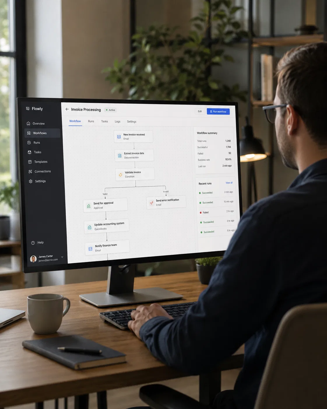 Automatisierter Geschäftsprozess mit übersichtlichem Workflow am Arbeitsplatz