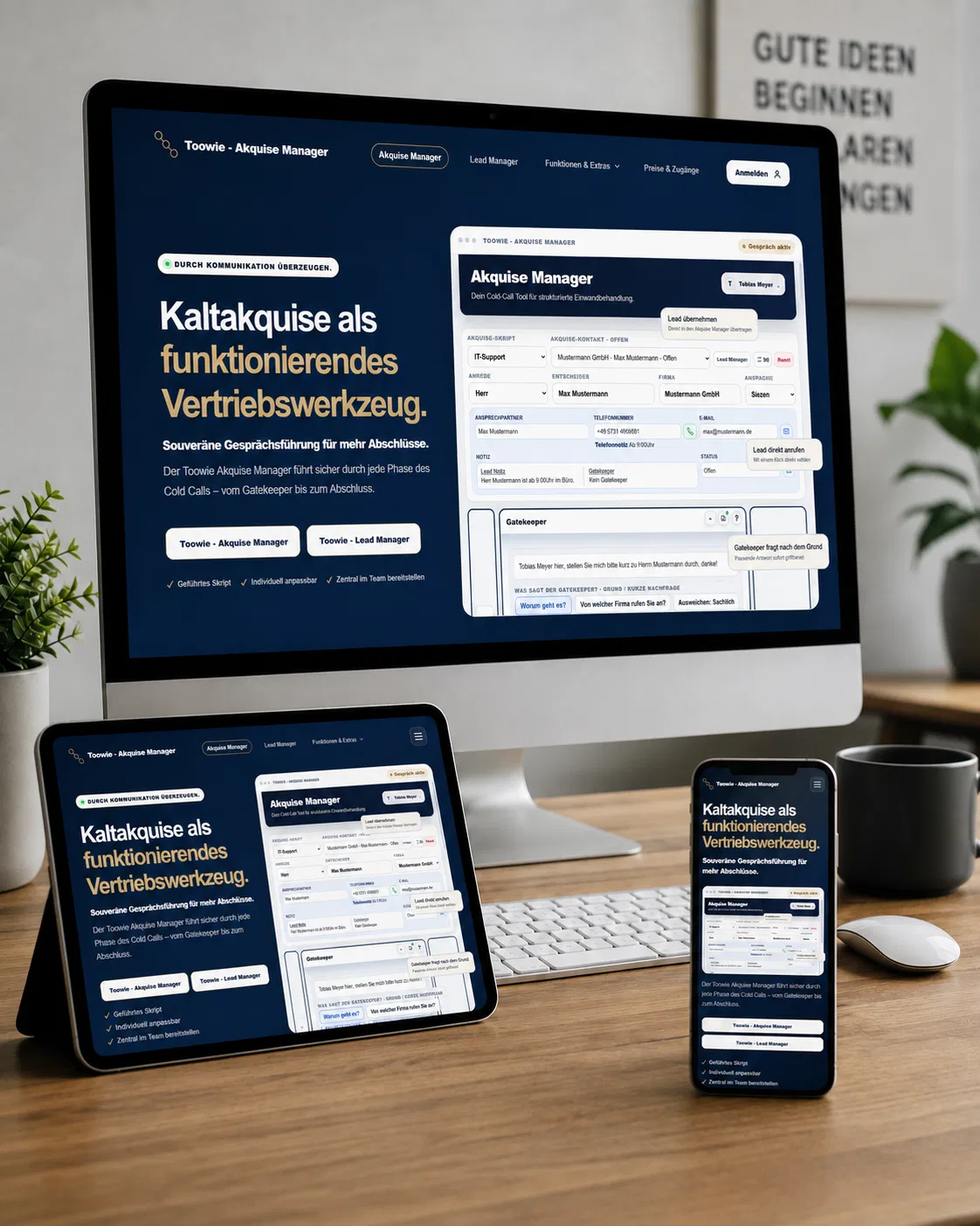 Responsive Website und Landingpage auf Desktop, Tablet und Smartphone