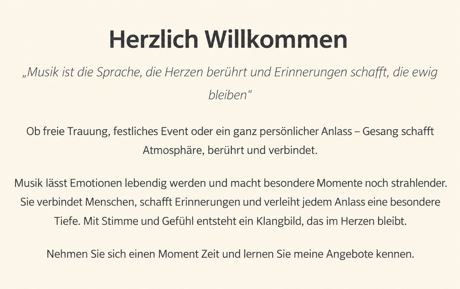 Website-Beispiel mit klarer Überschrift, Einleitung und verständlich strukturierter Botschaft.